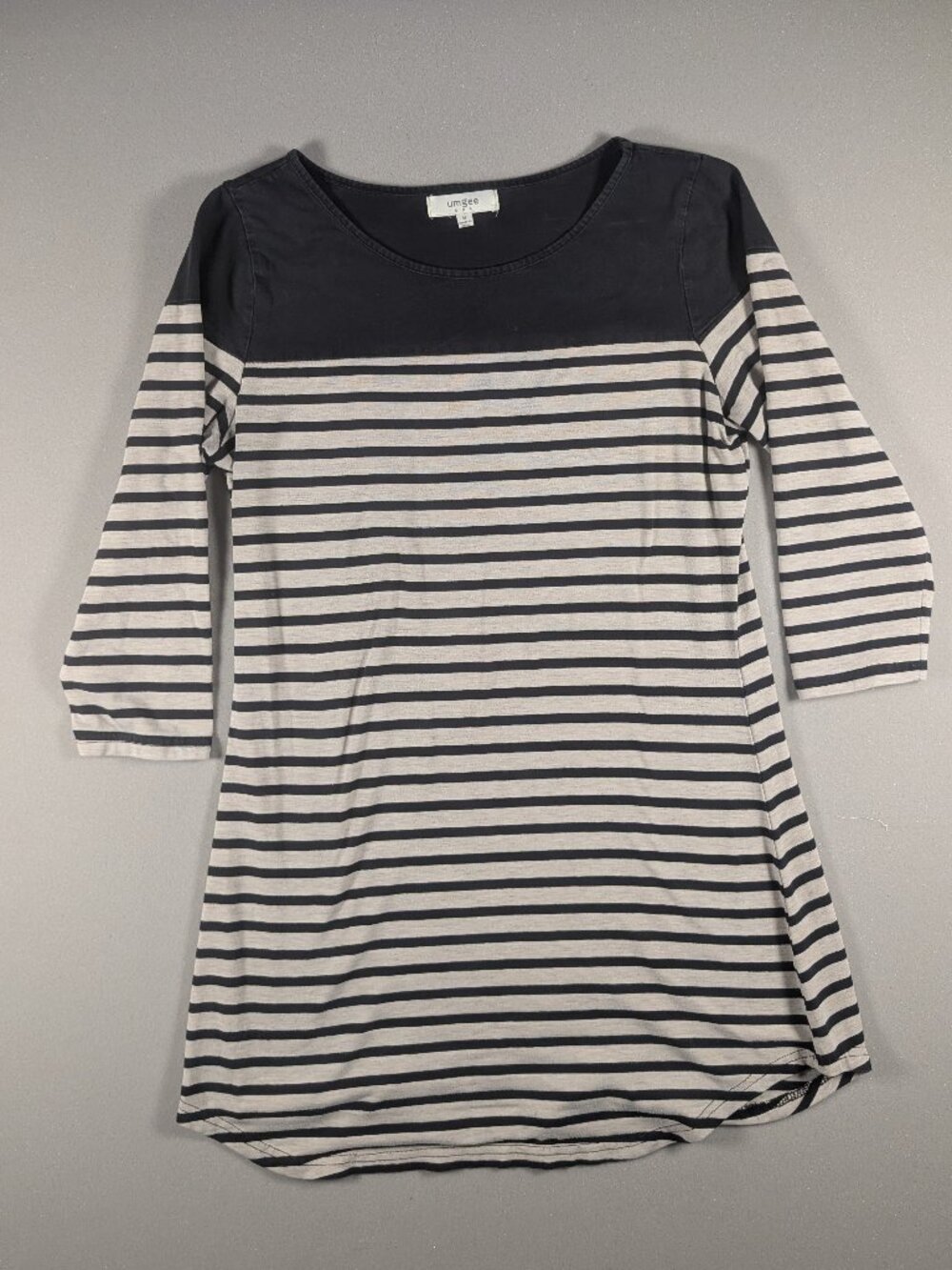 Women's Umgee 3/4 Sleeve Black Striped Shirt Size M